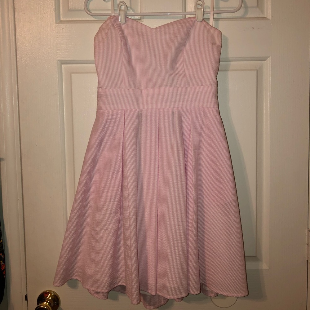 Lauren James The Corbin Seersucker Pink Dress